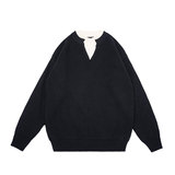 SM109-P88控118社会小伙店主风男假两件潮毛衣针织衫红色1，男装针织衫/毛衣，电商A220