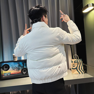 MF27-P128 控168  冬季社会精神小伙立领保暖休闲棉衣外套 白3图片