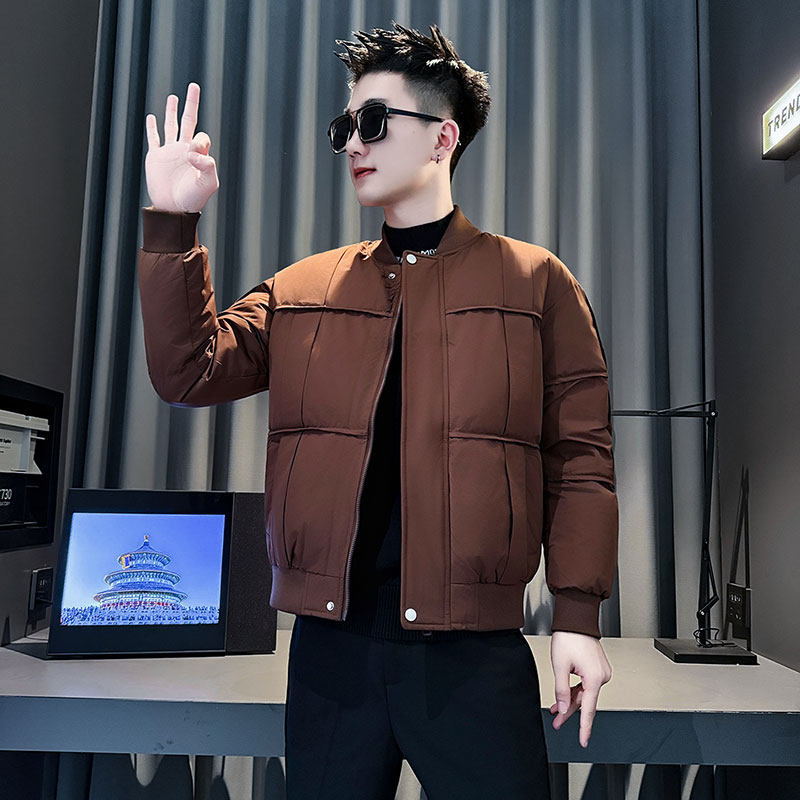 MF97-P138控178冬季社会小伙加厚保暖立领棉衣棉服外套咖色2，男装棉衣，电商A220