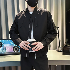 SJ44-P98 控138 2025春装社会小伙夹克外套店主风潮上衣 黑色1图片