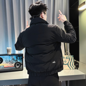 MF27-P128 控168  冬季社会精神小伙立领保暖休闲棉衣外套 黑3图片