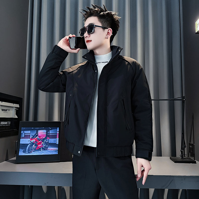MF96-P138控188冬季社会小伙加厚保暖立领棉衣棉服外套黑色1,男装棉衣,电商A220