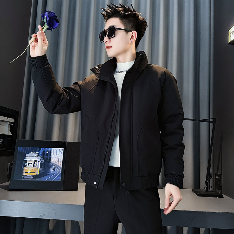 MF94-P138控188冬季社会小伙加厚保暖立领棉衣棉服外套黑色1,男装棉衣,电商A220