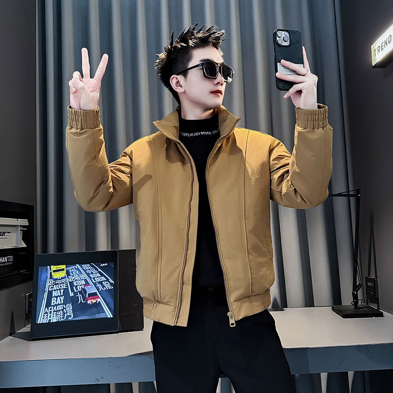 MF91-P138 控188  冬季社会小伙加厚保暖立领棉衣棉服外套 黄色2图片
