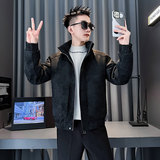 MF100-P138控178冬季皮棉袄加厚保暖立领棉服外套黑色1，男装棉衣，电商A220