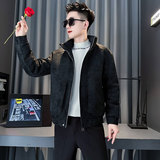 MF100-P138控178冬季皮棉袄加厚保暖立领棉服外套黑色2，男装棉衣，电商A220