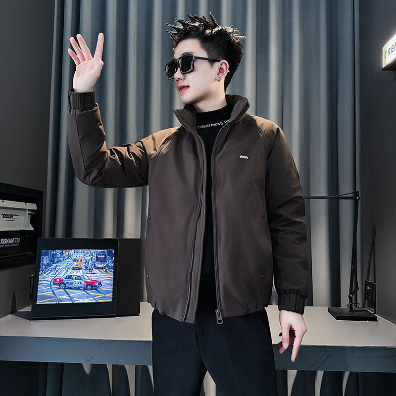 MF104-P138 控178  冬季社会小伙加厚保暖立领棉衣棉服外套 咖色2图片
