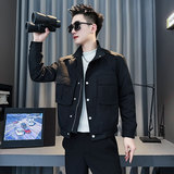 SJ16-P108控1482025秋冬社会小伙夹克外套加棉店主风潮上衣黑1，男装夹克，电商A220