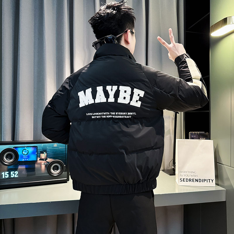 MF54-P138 控178  冬季社会小伙店主风保暖立领棉衣棉服外套 黑2图片