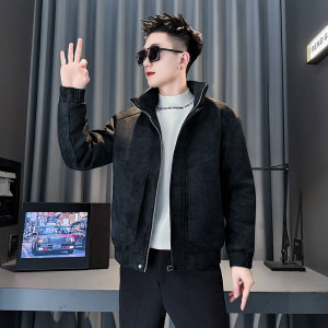 MF100-P138 控178  冬季皮棉袄加厚保暖立领棉服外套 咖色1图片