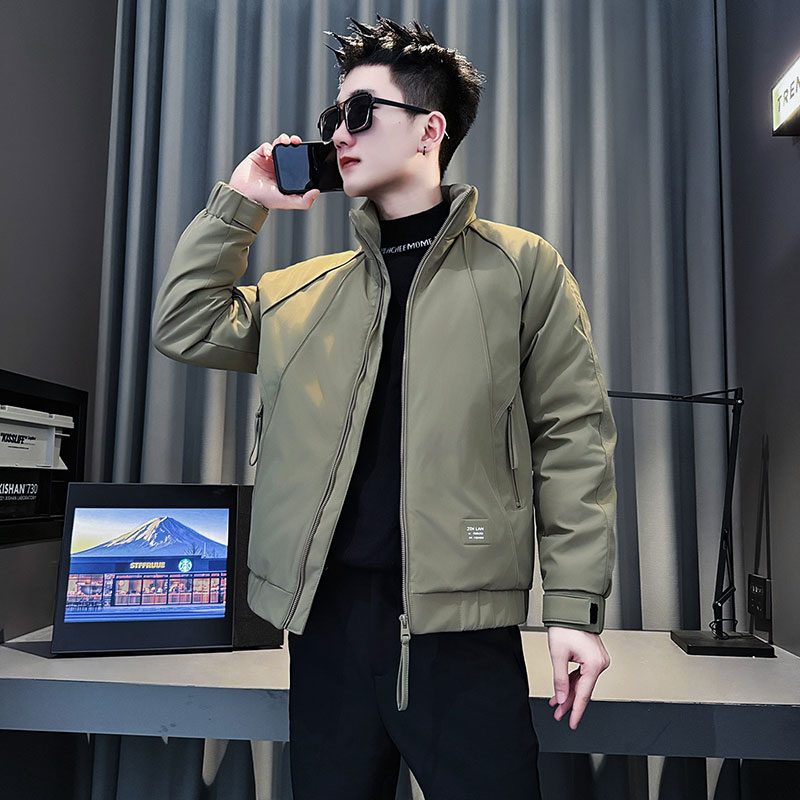 MF85-P138 控178  冬季社会小伙加厚保暖立领棉衣棉服外套 绿色1图片