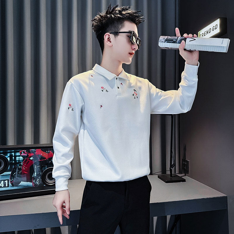 SW71-P68控98秋季新款社会小伙卫衣翻领店主风休闲上衣黑1,男装卫衣,电商A220