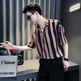 SC175-P58控88社会小伙店主风男潮中袖衬衣短袖衬衫黑色1，商品下架区，电商A220