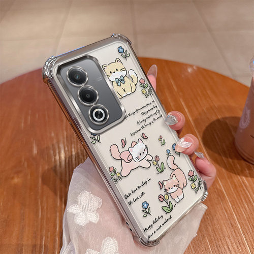 适用oppoA3x手机壳oppo卡通A3x硅胶套5G全包PKD130气囊防摔opa透明0pp0软oppopkd女oppa网红x5g可爱小猫卡通