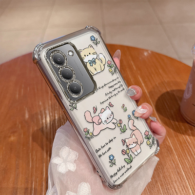 可爱猫咪适用红米note15R手机壳小米redminote15r卡通硅胶套5g镜头全包气囊防摔redmi透明男女r5g新款高级感