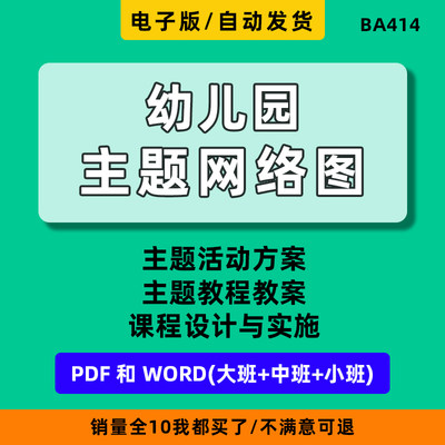 幼儿园主题网络图园本班本课程方案主题活动合集教学实施策略设计