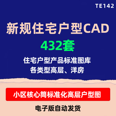 2023新规住宅CAD户型产品库T2T4T6小区核心筒标准化高层户型图