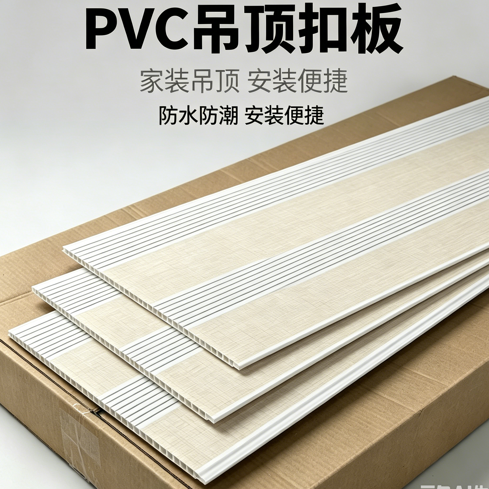加厚PVC吊顶扣板农村旧房改造客厅厨卫扣板简易自装天花板材料
