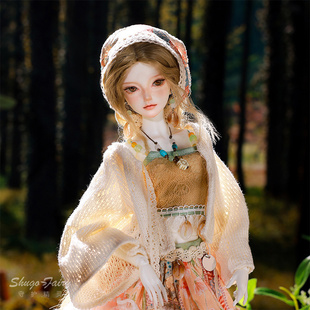 原创四分bjd女娃森屿波西米亚风文艺森系少女治愈手作sd玩偶全套