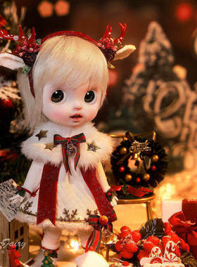官方正品6分bjd娃娃Lime粟米圣诞套装可爱玩偶SD树脂可动人形玩偶