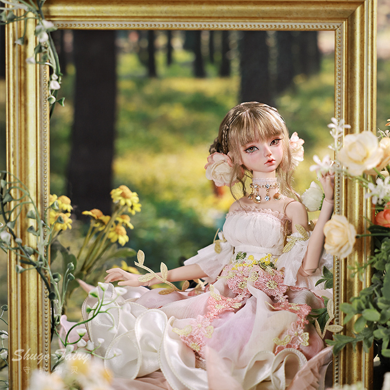 官方正品人形玩偶手工粉色花笠