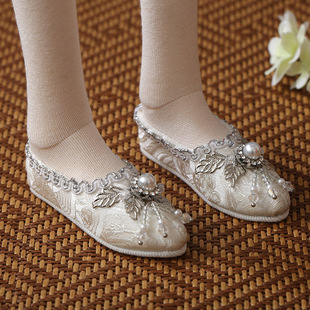 花盆底平跟布料女鞋 鞋 AS62新白龙身体GUY现货 3分古装 bjd玩偶娃鞋