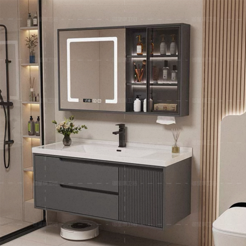 轻奢风实木浴室柜组合一体陶瓷盆智能镜卫生间洗漱台浴室柜,家装主材,浴室柜组合,淘宝优惠券,粉丝福利购,淘宝优惠卷