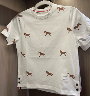 儿童短袖T恤夏款男女童Tb满印小马学院风帅气卡通休闲半袖上衣潮