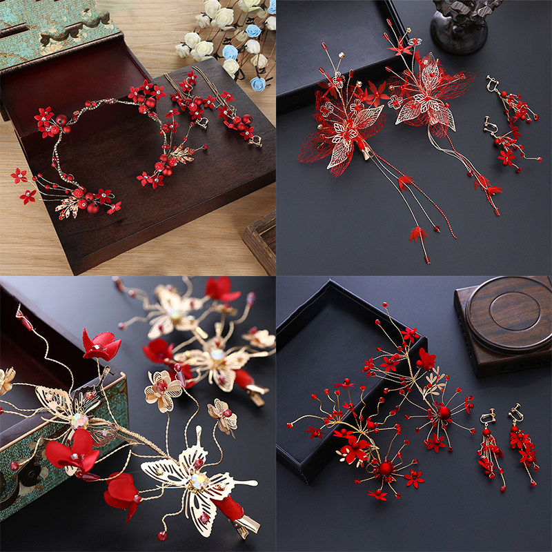 新娘头饰2019新款结婚红色婚纱发饰韩式超仙敬酒服森系汉服配饰品在类目 饰品/流行首饰/时尚饰品新, 发饰中 - 来自Buy2taobao.com提供专业的淘宝代购服务