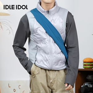 IDLE IDOL休闲百搭保暖立领拉链羽绒马甲背心