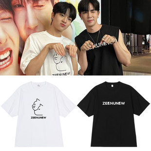 ZeeNunew一周年FM李海海林景云同款短袖t恤宽松纯棉中袖印花衣服