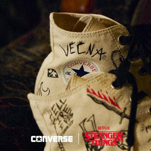 代购Converse怪奇物语5联名款地狱火俱乐部涂鸦复古高帮男女帆布