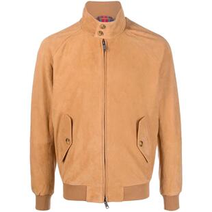 Baracuta夹克男士保暖防风耐磨时尚皮革立领拉链口袋日常户外