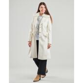 代购 GUESS女士外套保暖防风毛领米色秋冬通勤大衣爆款 优雅