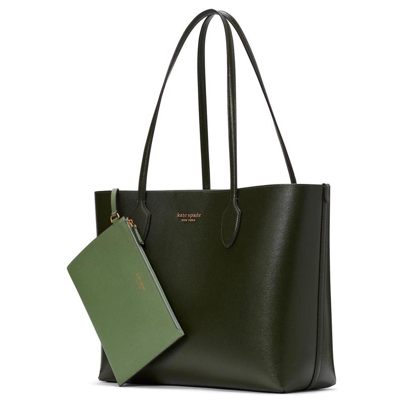 kate spade NEW YORK女式托特包大容量真皮手提简约磁吸扣五金配