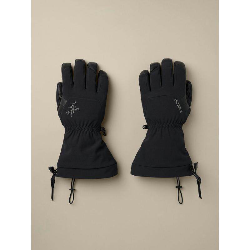 海外代购ARC&lsquo;TERYX/始祖鸟男女手套防风保暖黑色抽绳调节滑雪