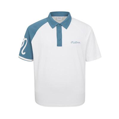 代购海外代购MALBON GOLF男士高尔夫POLO衫透气吸汗拼色短袖