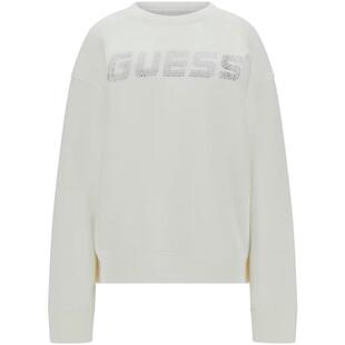 代购GUESS女士卫衣保暖舒适加绒白色日常休闲上衣爆款简约