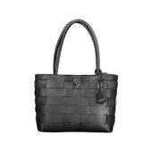 代购 GUESS女士手提包日常通勤轻便携带大容量多隔层黑色编织纹理