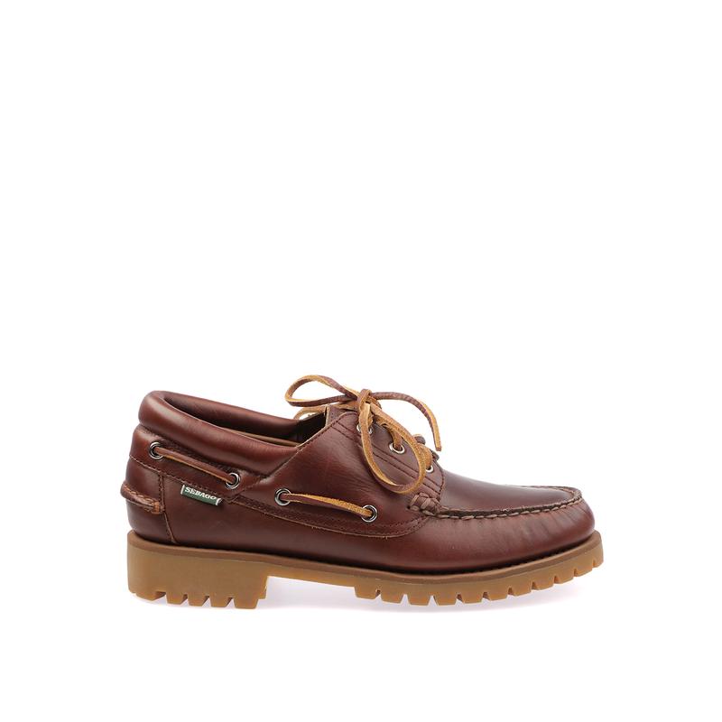 代购Sebago仕品高休闲鞋男士防滑耐磨舒适透气小牛皮棕色橡胶底