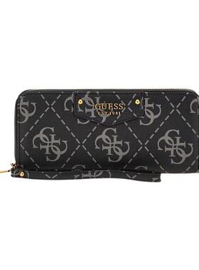 代购GUESS女士钱包多卡位可收纳手机带腕带防滑设计黑色灰色图案