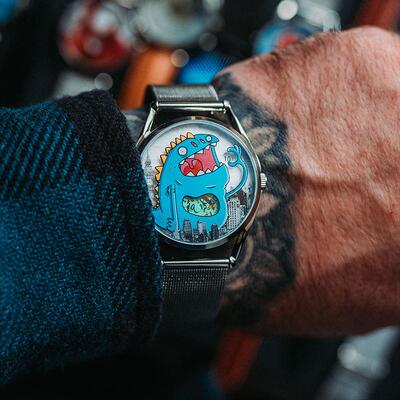 Mr Jones Watches Number Cruncher时尚恐龙印花英国小众机械手表