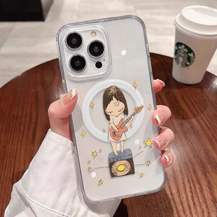 奈良美治iphone15磁吸无线充电适用苹果14proMax1312保护套壳男女iphone17