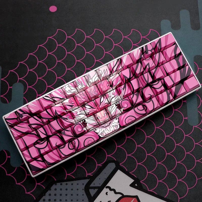 《奥尔龙》PBT五面热升华侧刻透光字符 个性客制化龙头键帽135键