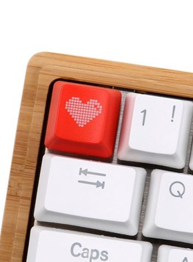 红色爱心 机械键盘像素心ABS透光个性键帽OEM高度ESC回车方向键帽