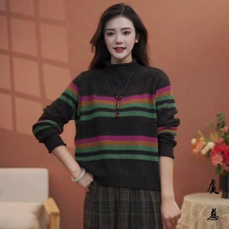 原版直播爆款2025冬季新款时尚洋气百搭减龄气质针织衫女