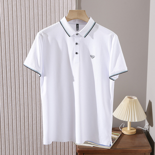 丝光珠地棉短袖POLO衫男士夏季亲肤透气时尚休闲翻领T恤男装上衣
