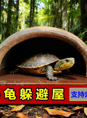 特大号乌龟躲避屋黄缘躲避洞穴瓦片晒台爬台六角恐龙鱼造景专用