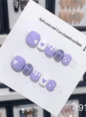 儿童穿戴甲6-12岁小孩短款美甲2025新款可爱假指甲贴片小学生短甲