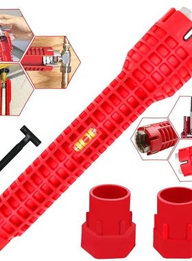 Three head red Sink wrench 8-in-1 screw removing water heate